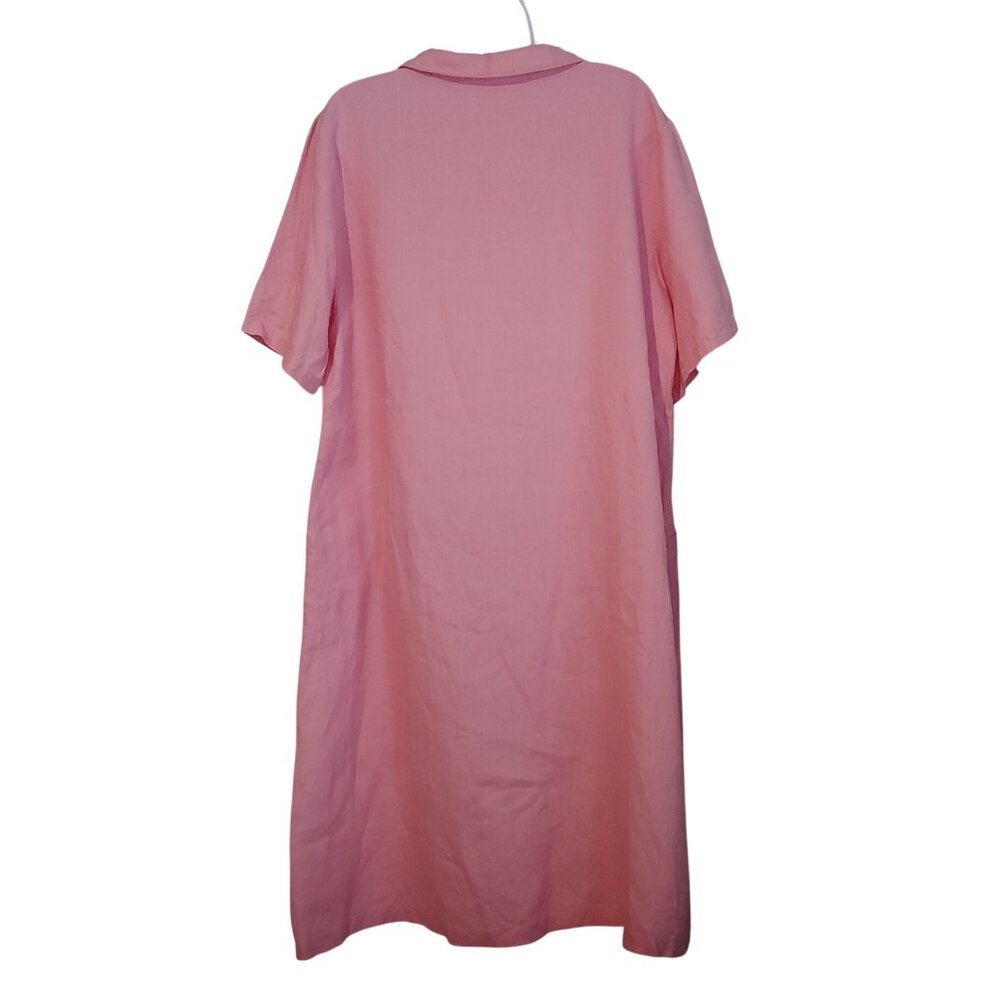 Grae Cove Baby Link Linen Peter Pan Collar S-Sleeve Lagenlook Cottage Dress XXL - Picture 2 of 14